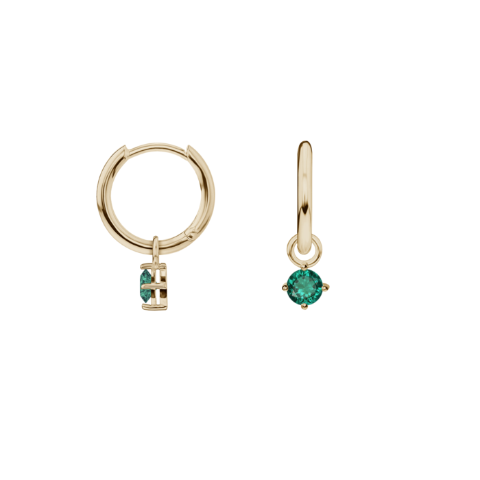Brinco Esmeralda Verde em Ouro 18K | Sikyá Joias