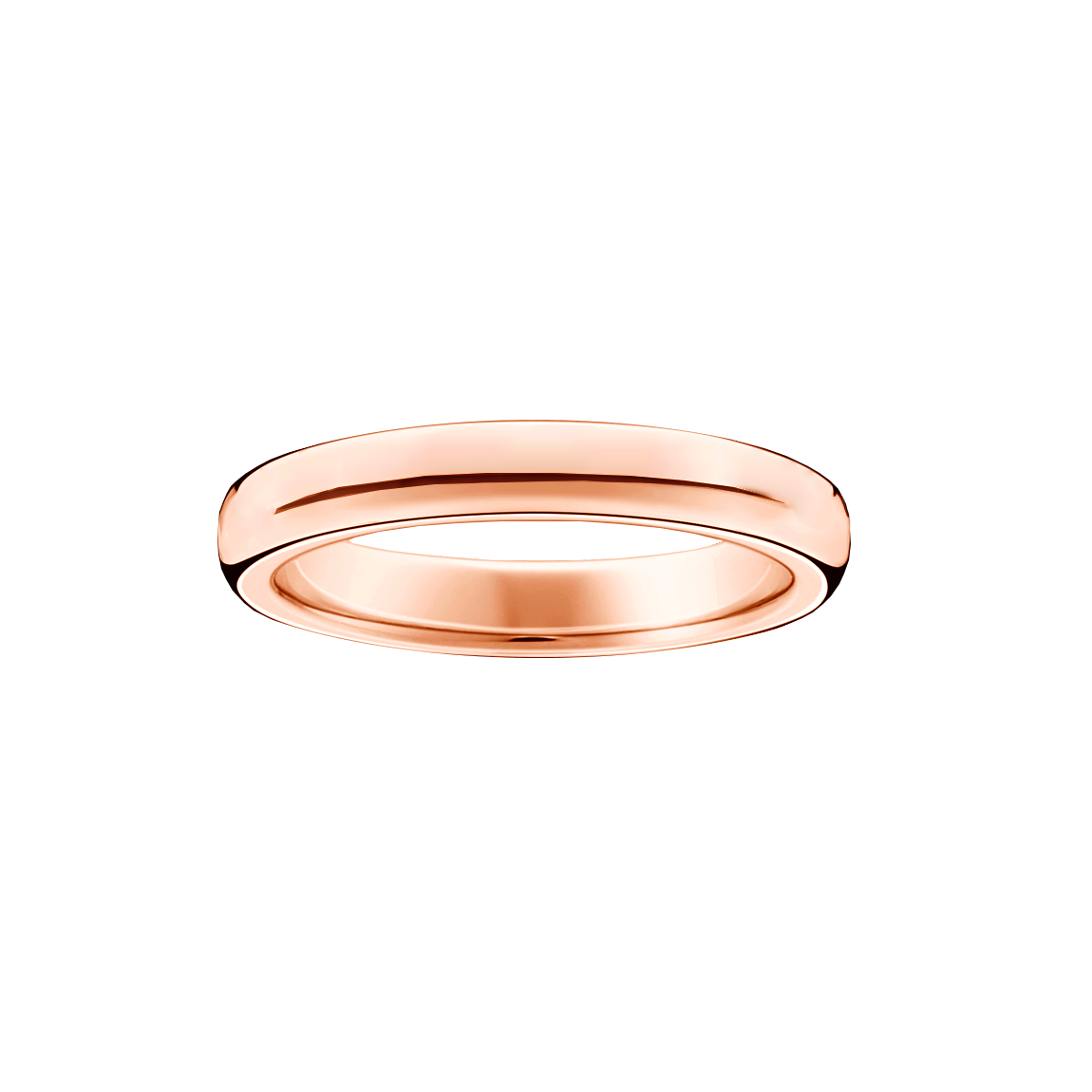 alianca ouro rosa 3,7 mm meia-cana 18k