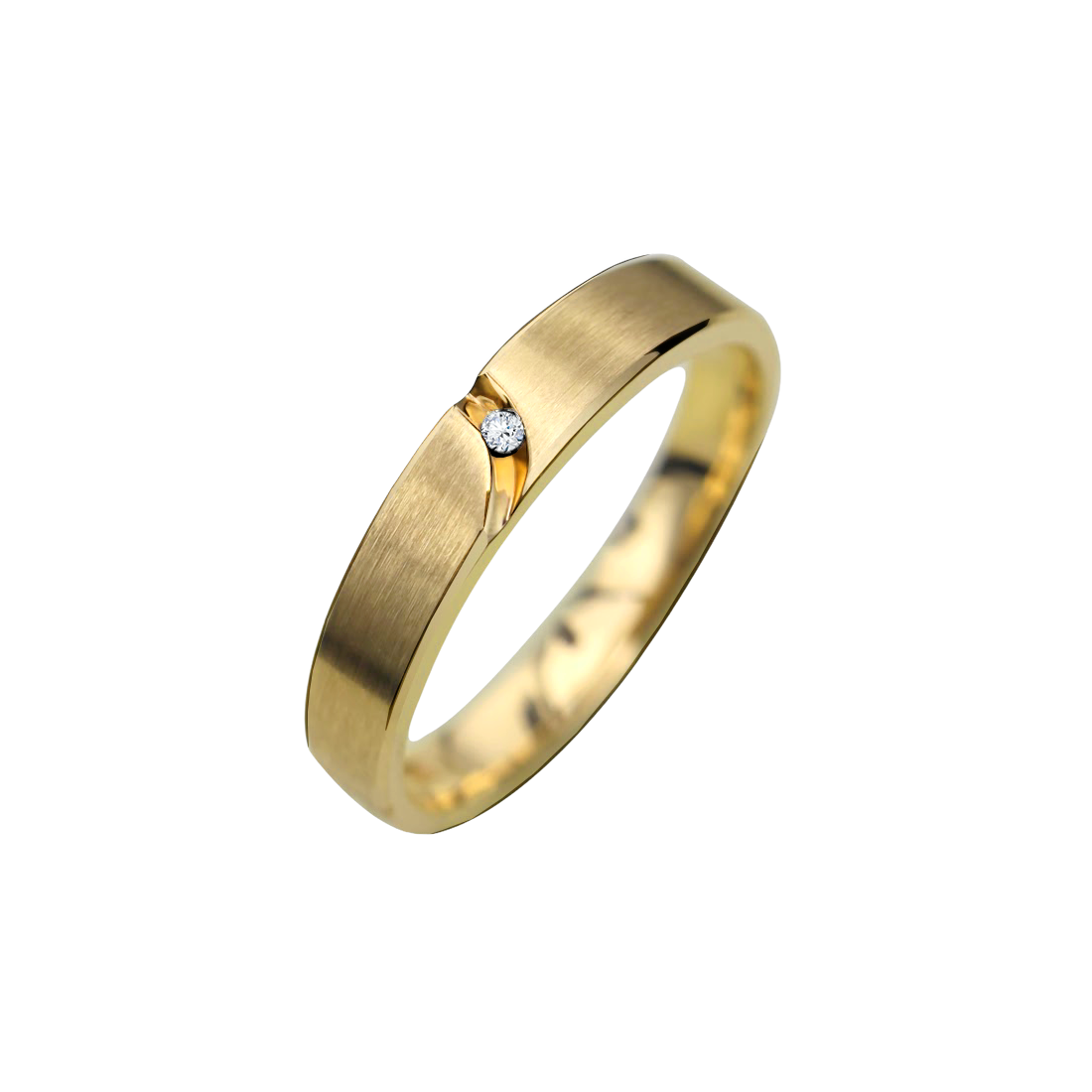 aliança reta ouro amarelo fosca