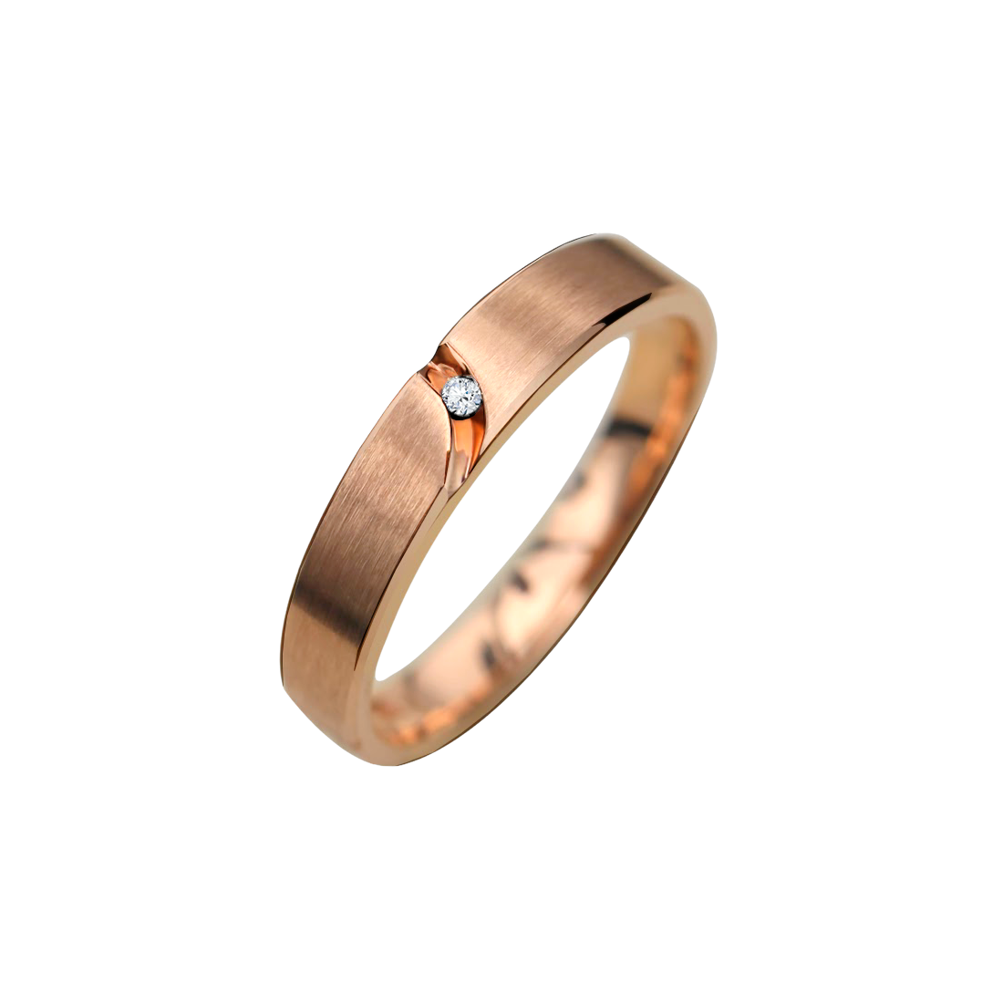 aliança de casamento ouro rosa fosca