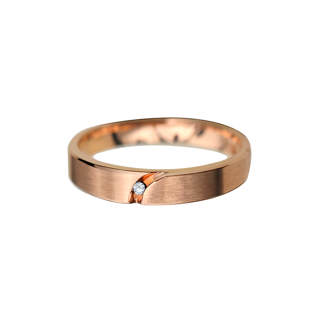 aliança de casamento ouro rosa reta