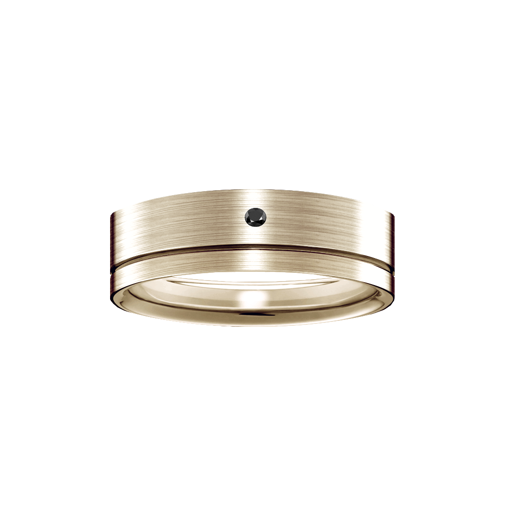 anel ouro champanhe/nobre, diamante negro