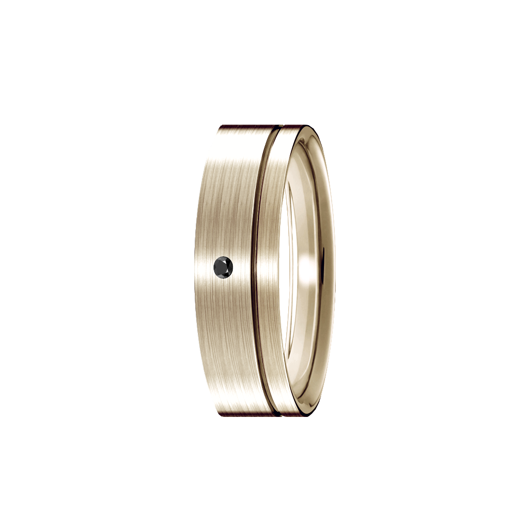 aliança ouro champanhe/nobre, diamante negro