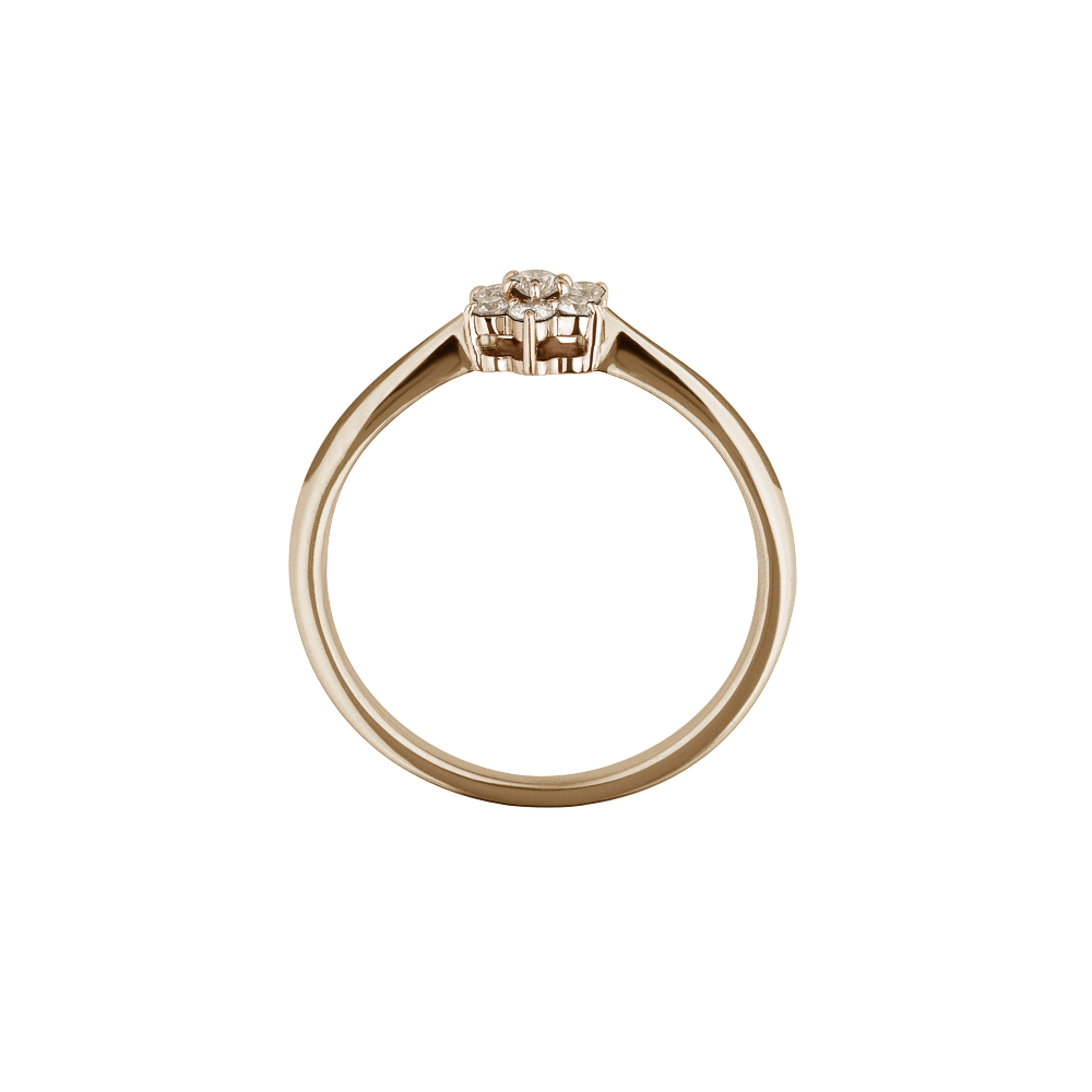 anel solitario diamantes cognac, ouro champanhe