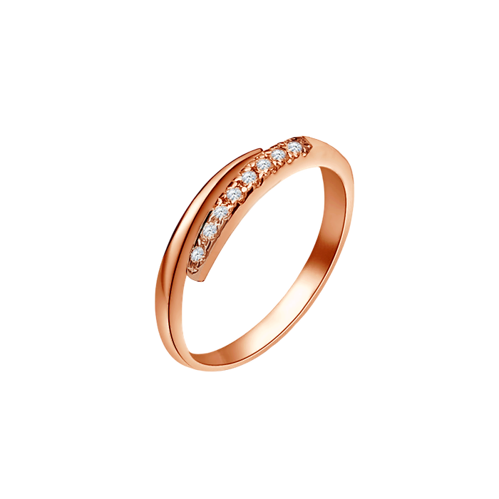 anel de diamantes ouro rosa