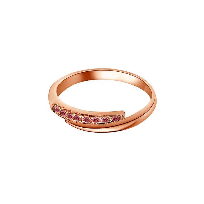 anel ouro rosa com rubis
