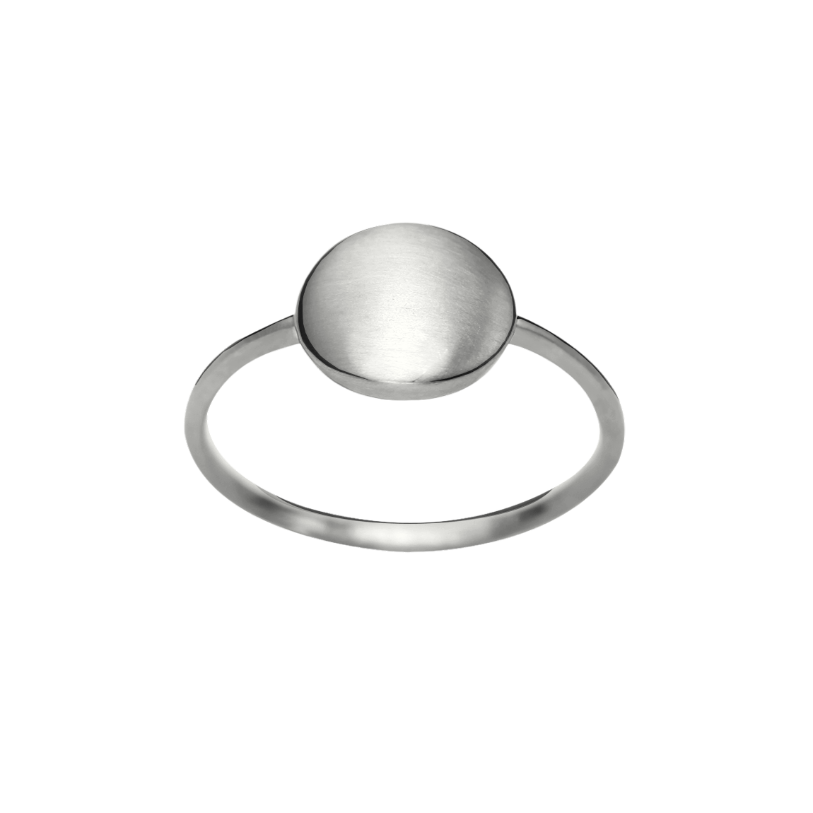 Anel Redondo Fosco Ouro Branco - LIV
