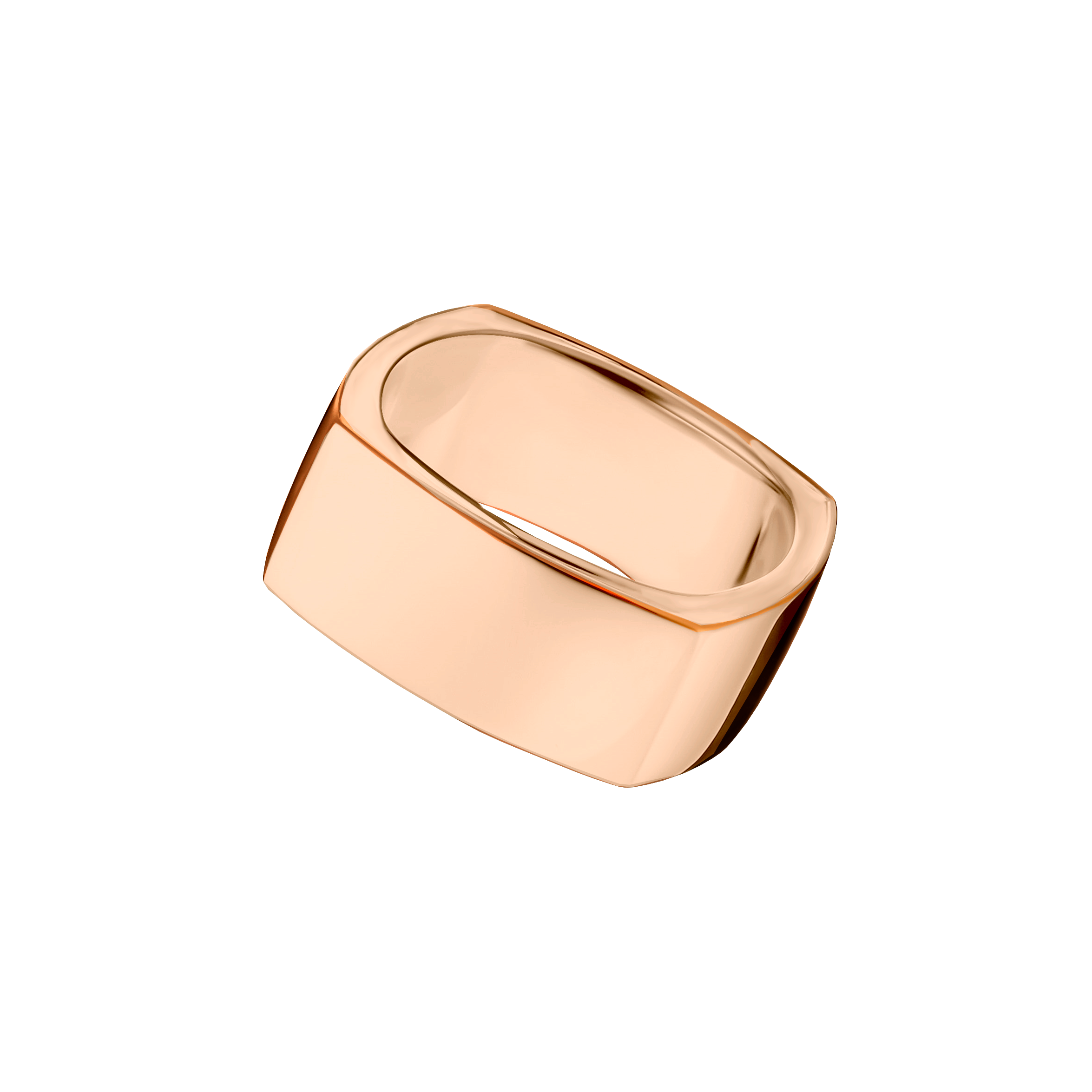 Anel Quadrada Largo Ouro Rosa - SQUARED 6,0 mm