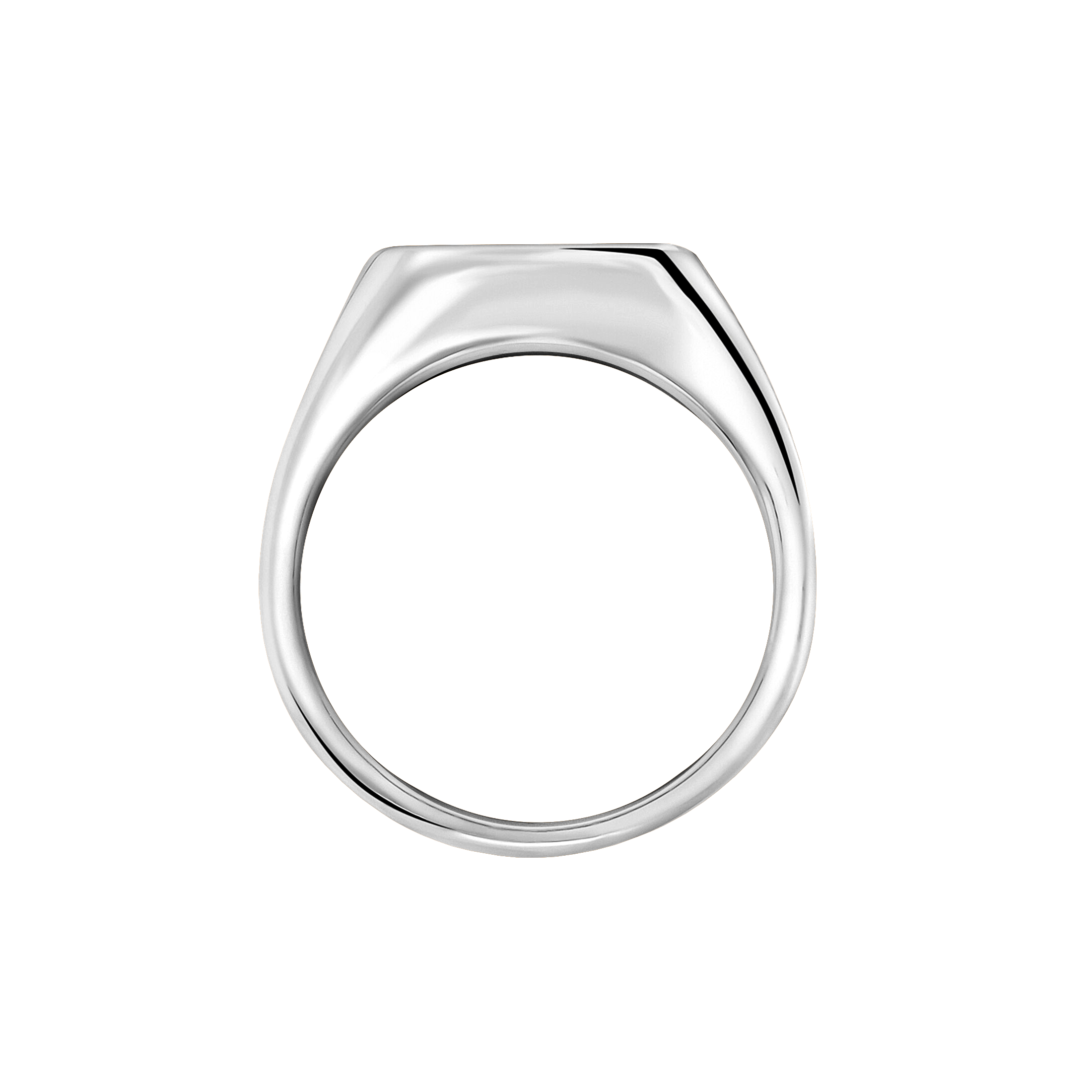 Anel Ouro Branco e Diamante Cognac - SIGNETTE