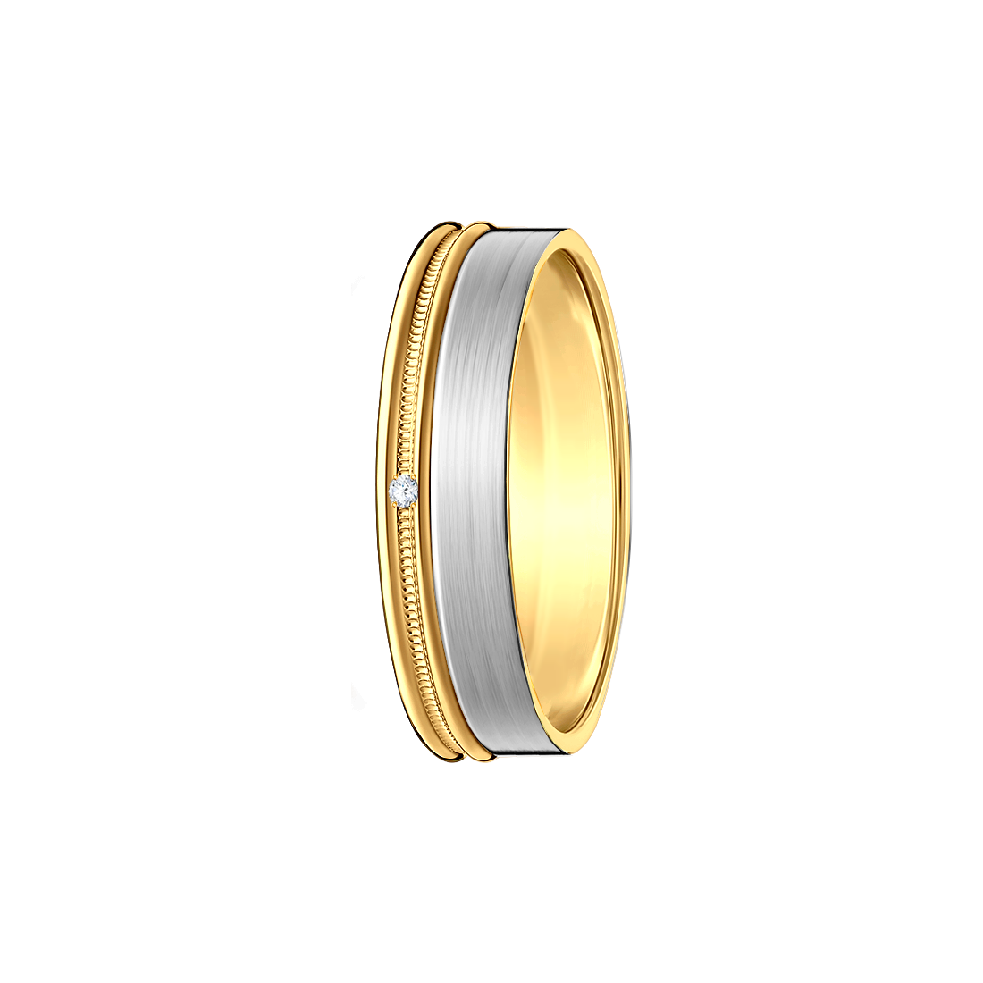 Anel 2 cores ouro amarelo e branco trabalhadao