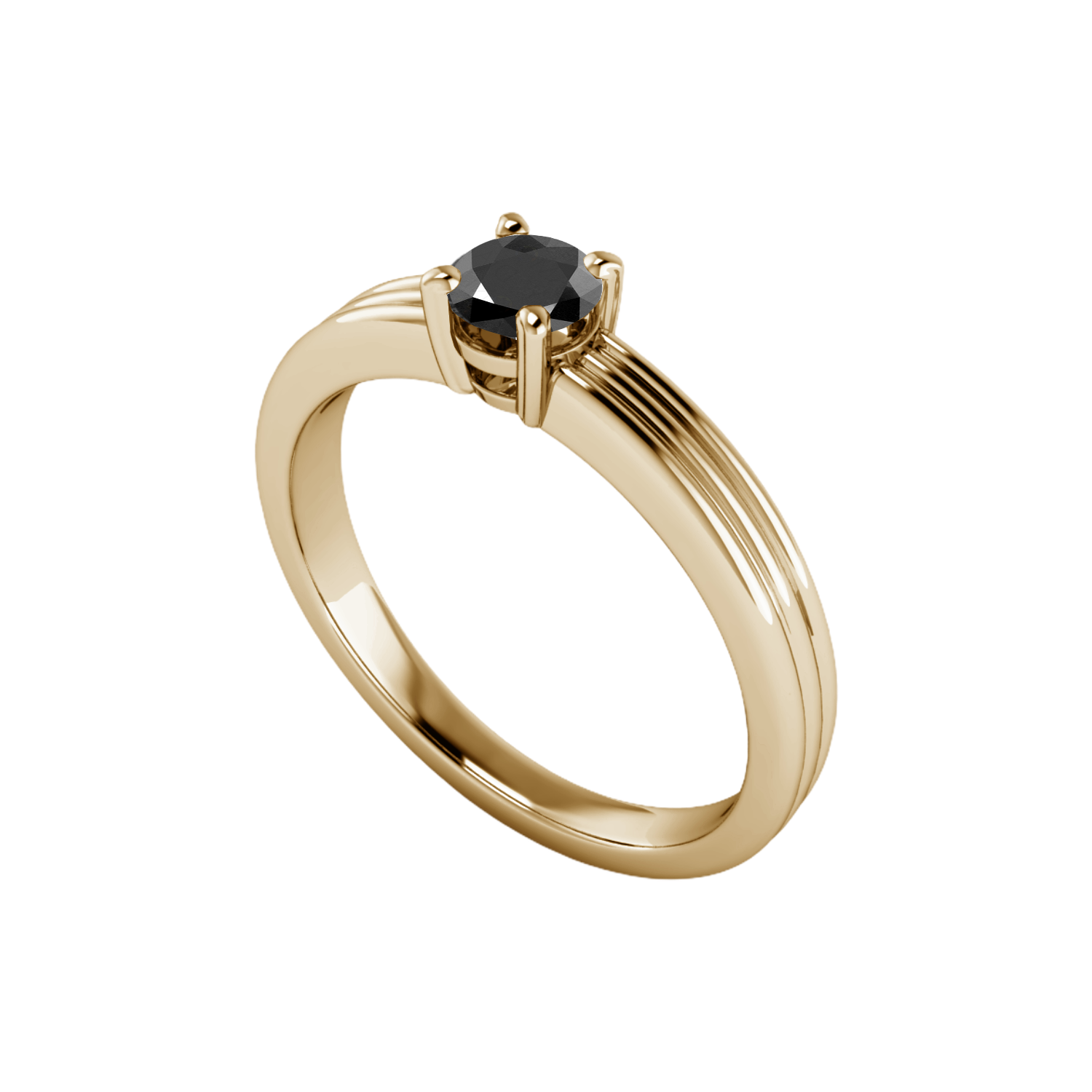 anel ouro champanhe, diamante negro