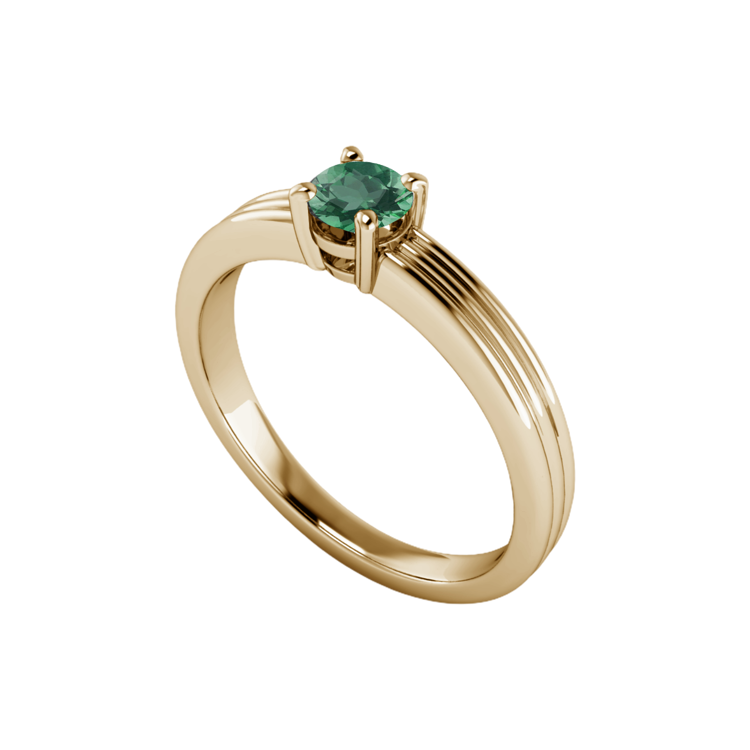 anel solitario ouro champanhe, ouro Sephia
