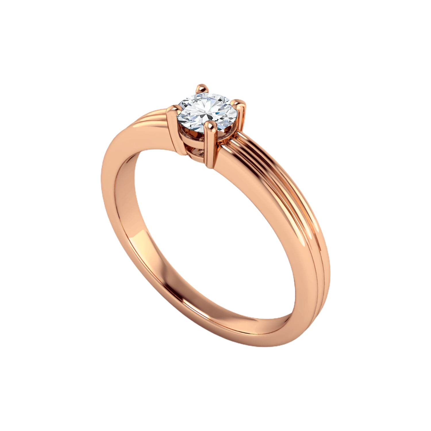 anel solitario ouro rosa, diamante