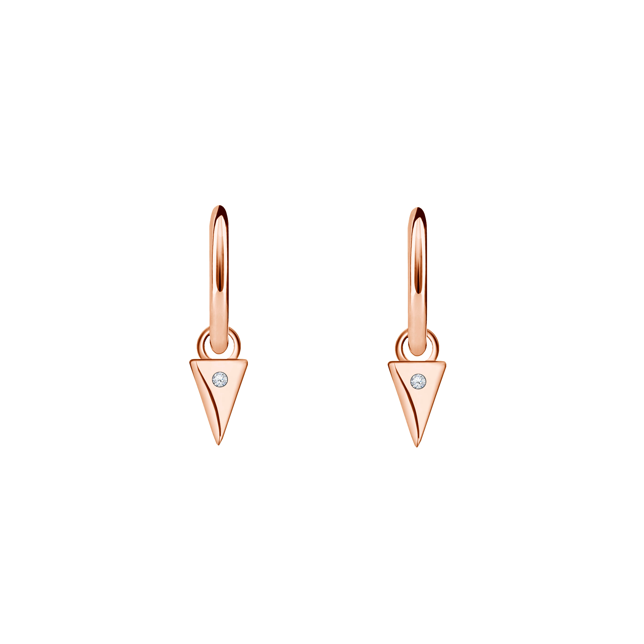 Brinco Argolas com Pingentes em Ouro Rosa - MINT Diamantes