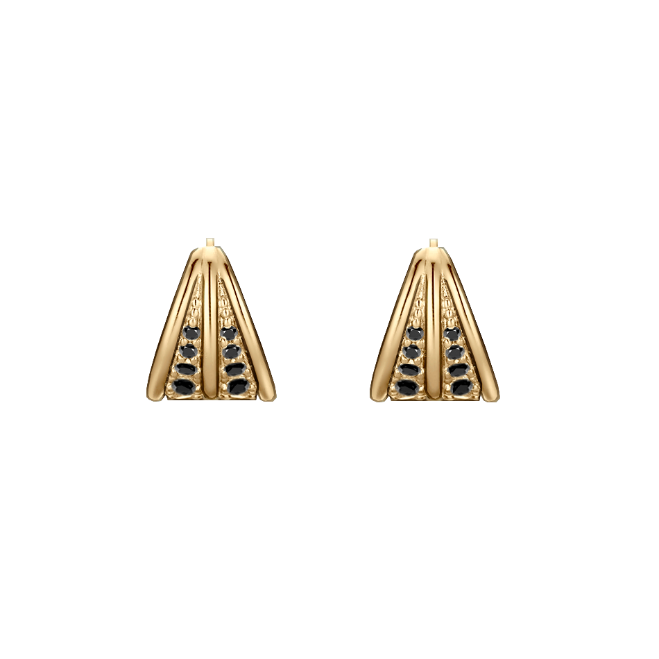 brinco argolas com diamantes negros ouro amarelo