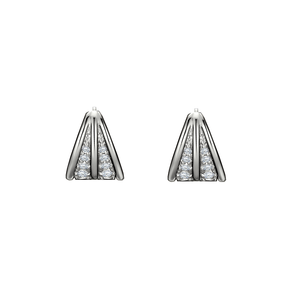 brinco argolas com diamantes ouro branco