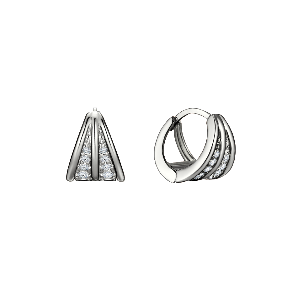 brinco argolas diamantes e ouro branco