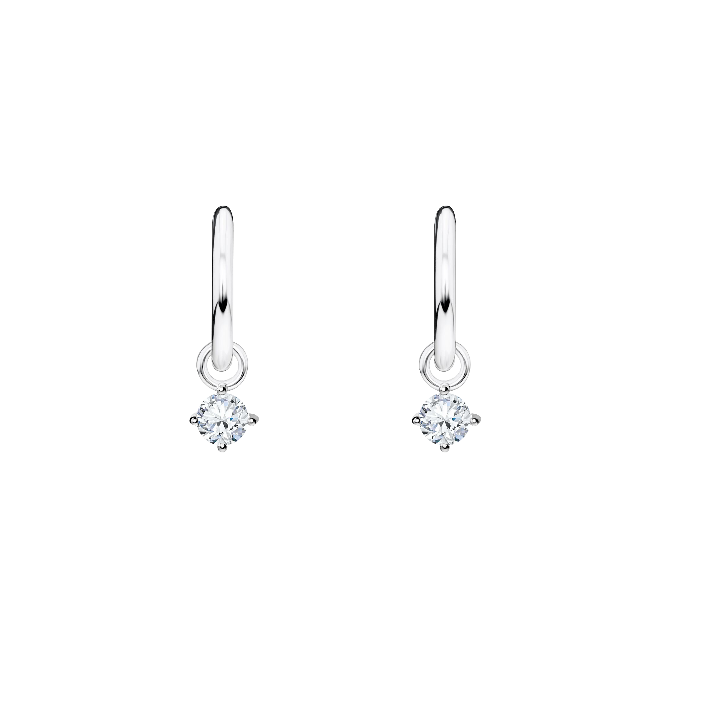brinco de argolas ouro branco com diamantes
