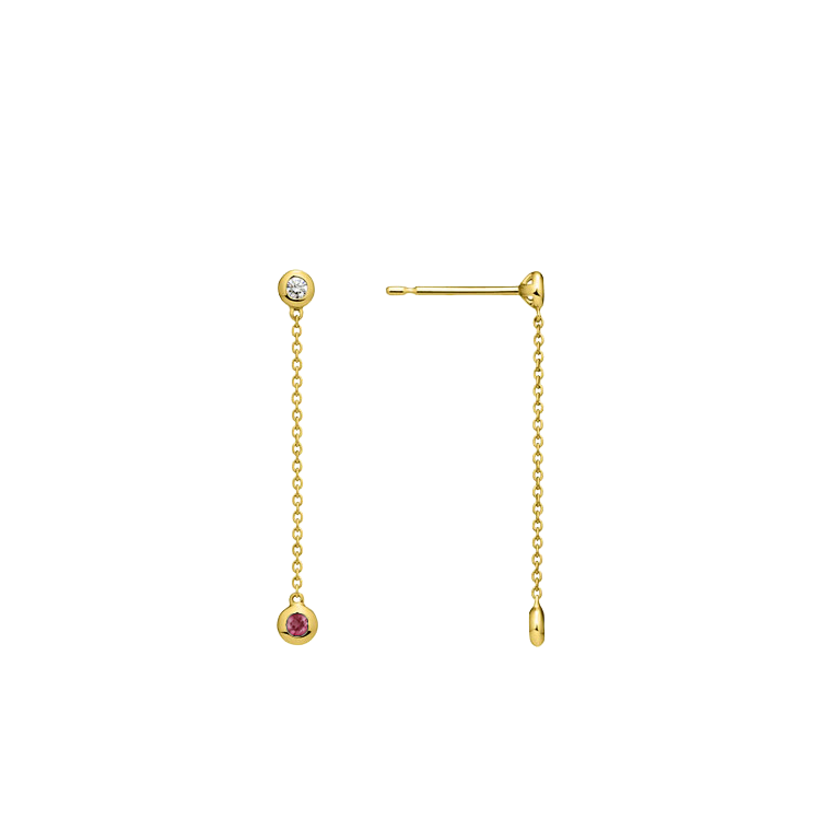brinco corrente e pingentes, ouro amarelo