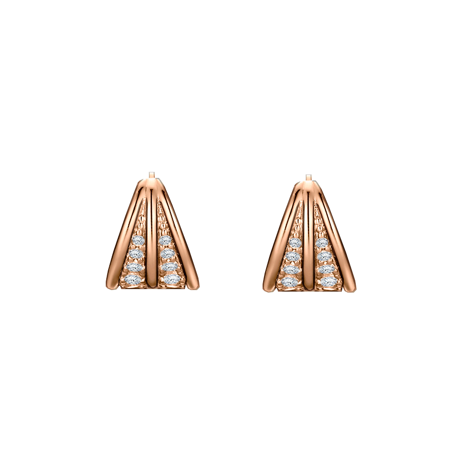 brinco argolas com diamantes ouro rosa