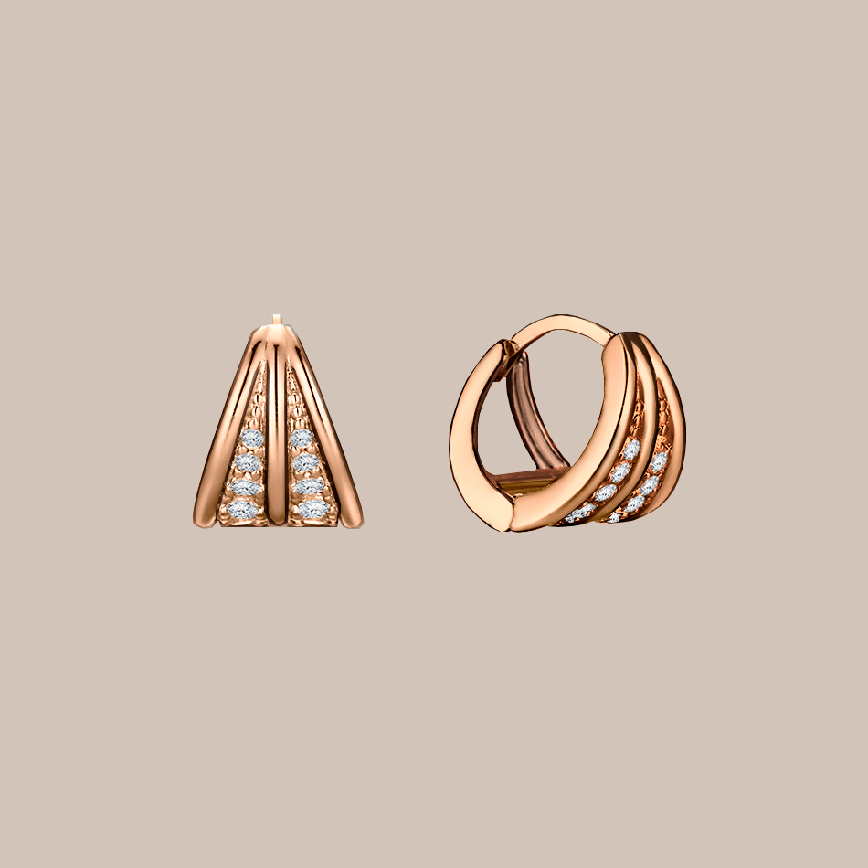 brinco argolas com diamantes ouro rosa