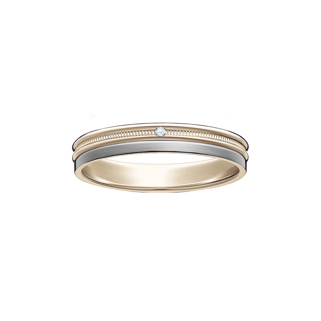 alianca ouro champanhe com 1 diamante