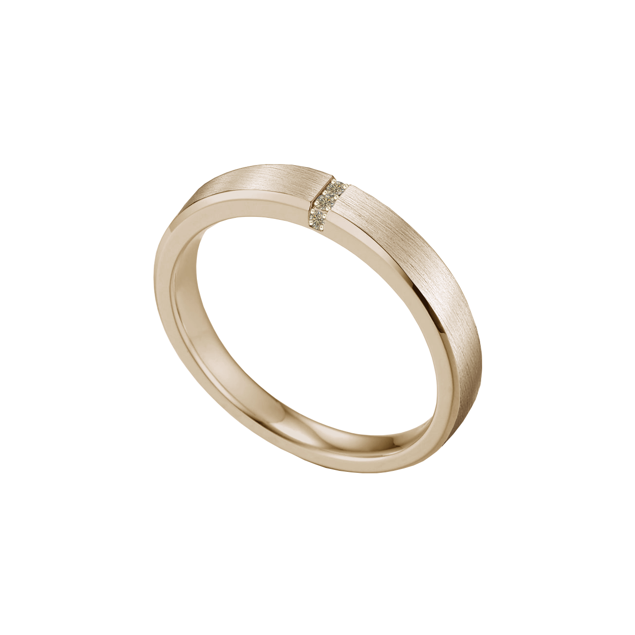 Aliança Fosca Ouro Sephia® com Diamantes Champagne - MYRA