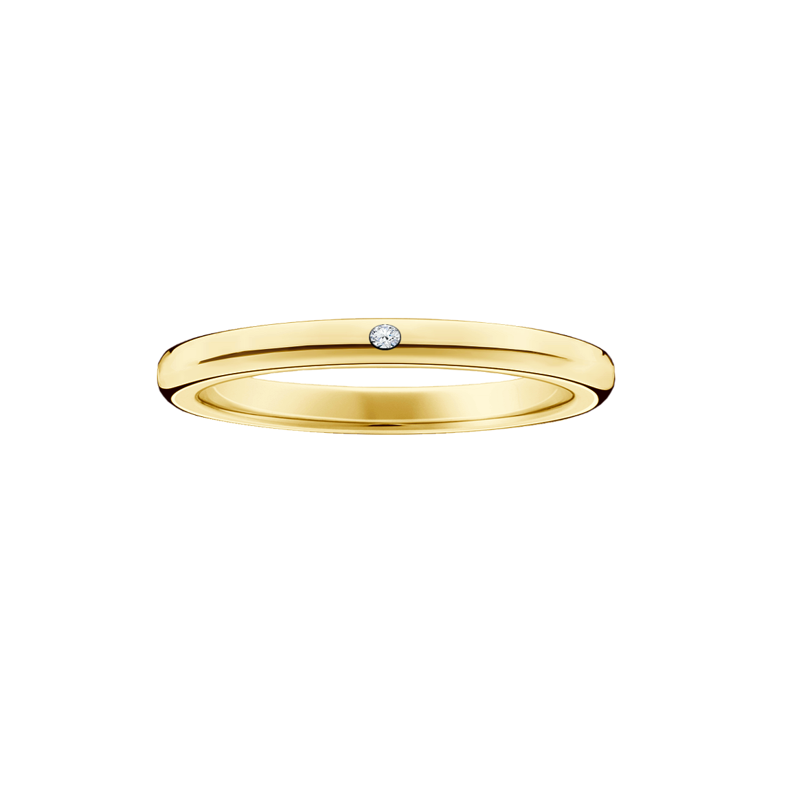 alianca meia-cana fina macica ouro amarelo 2,0 mm