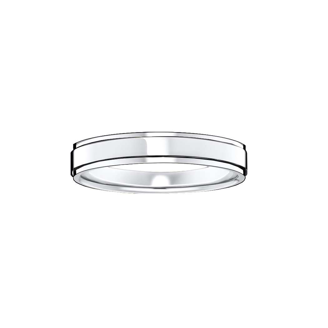 alianca ouro branco 3,8 mm polido