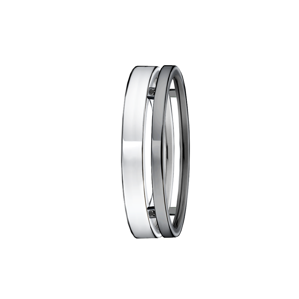 alianca ouro branco e negro diamantes negros