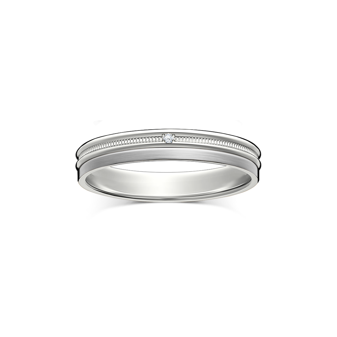 alianca ouro branco com 1 diamante