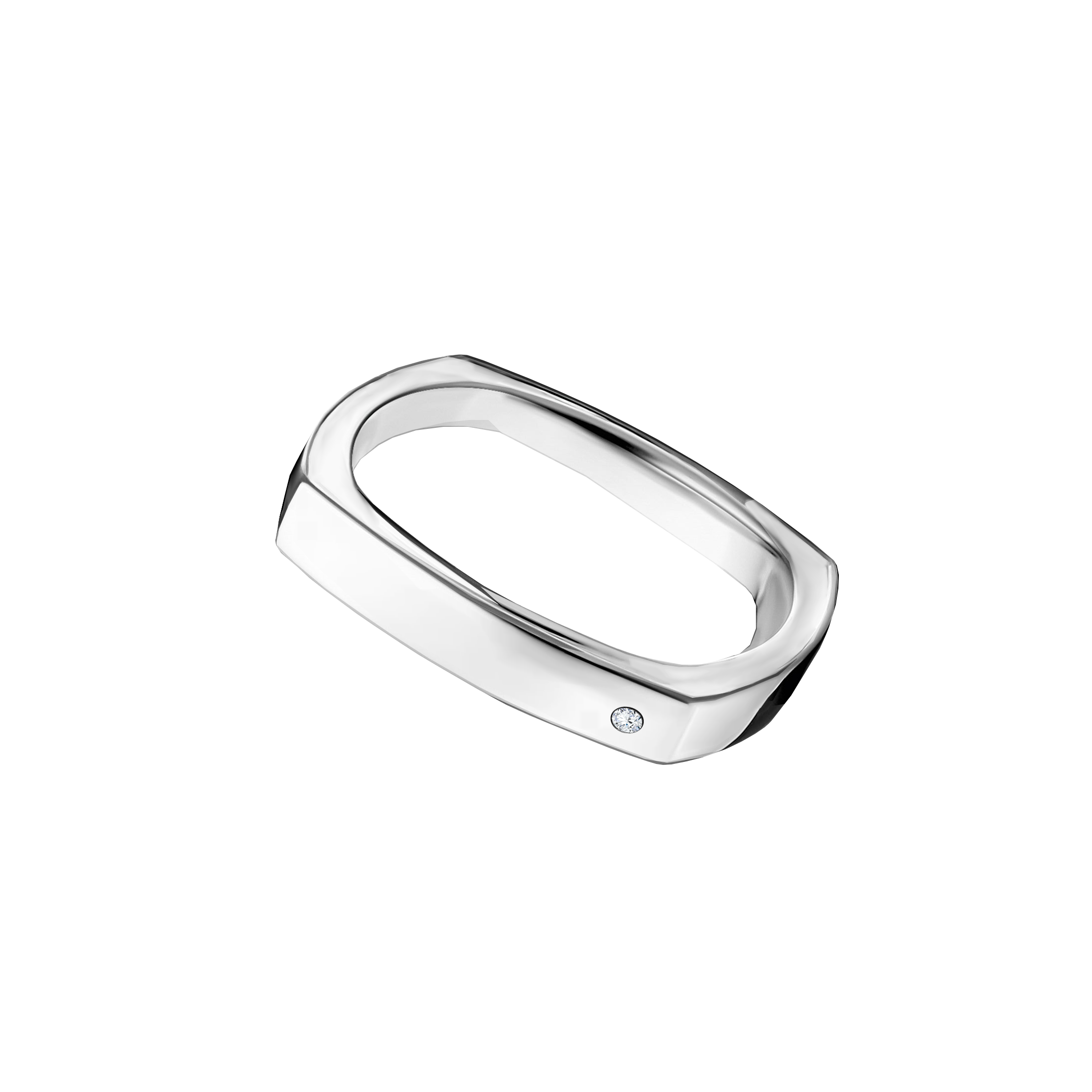 aliança quadrada ouro branco 3,0 mm