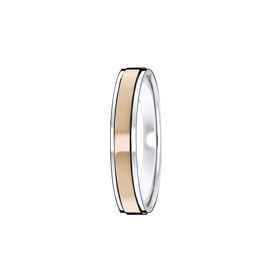 alianca ouro sephia e branco reta 3,8 mm