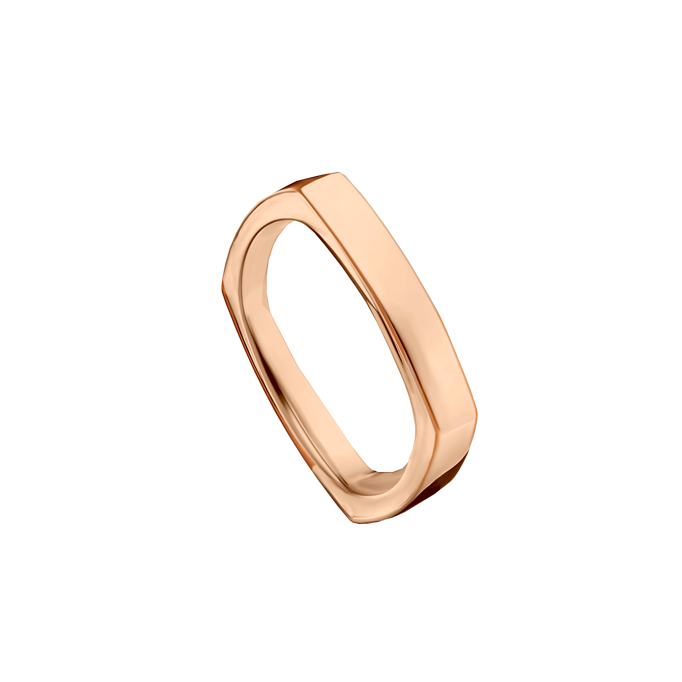 alianca ouro rosa 18k quadrada diferente SIKYÁ
