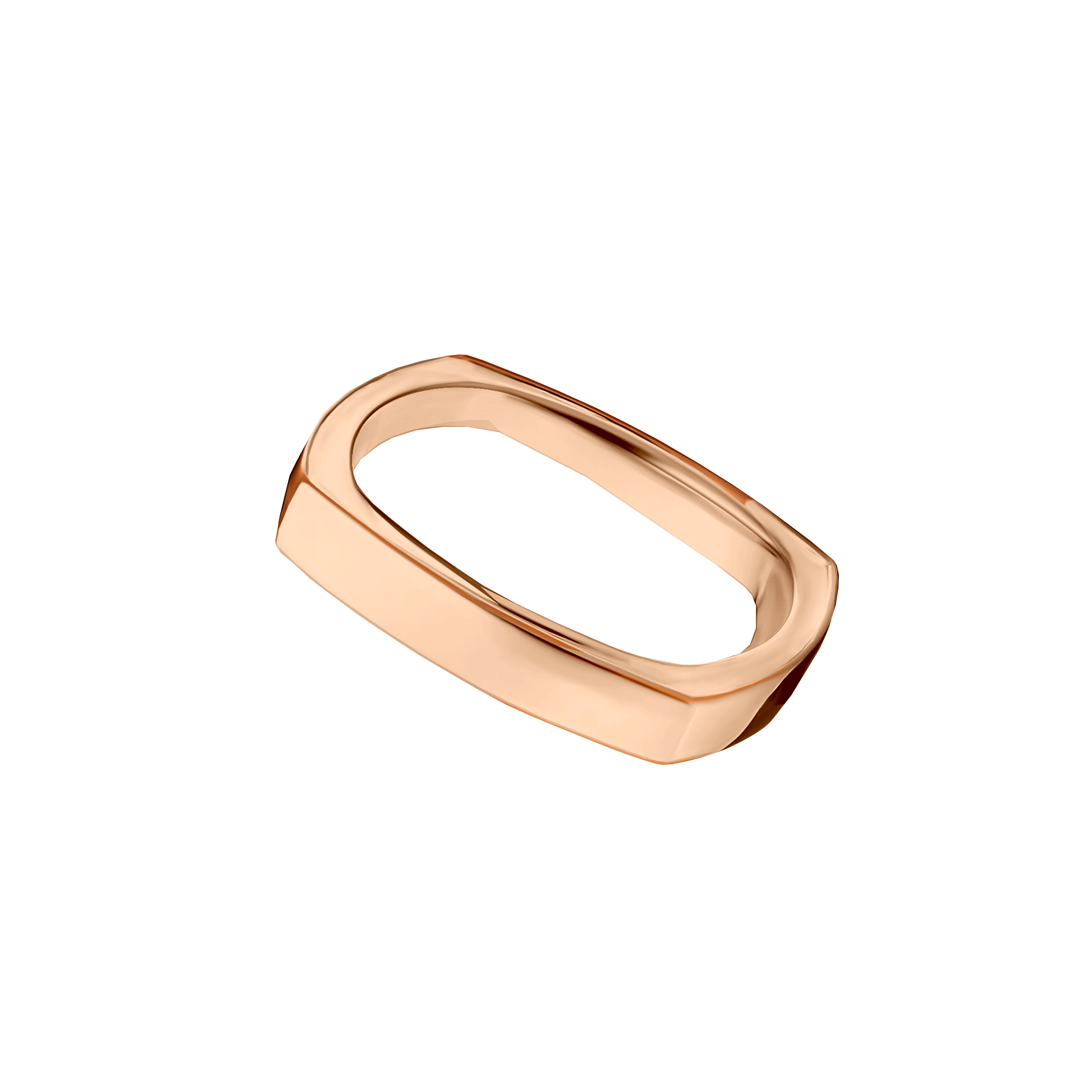 aliança quadrada ouro rose 3,0 mm