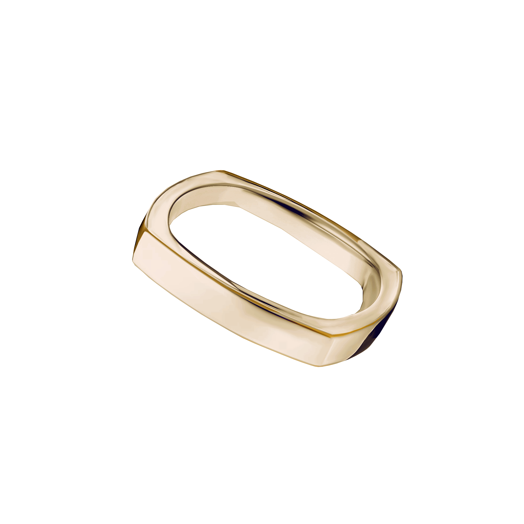 aliança quadrada ouro champanhe 3,0 mm