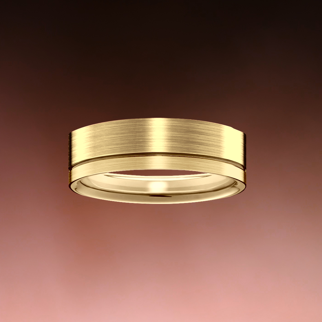 aliança reta ouro amarelo fosca 5,5 mm
