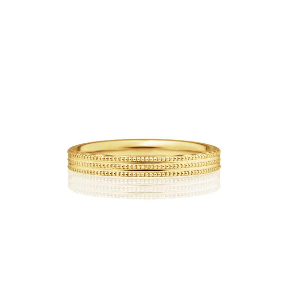 aliança trabalhada, ouro amarelo, 3,0 mm