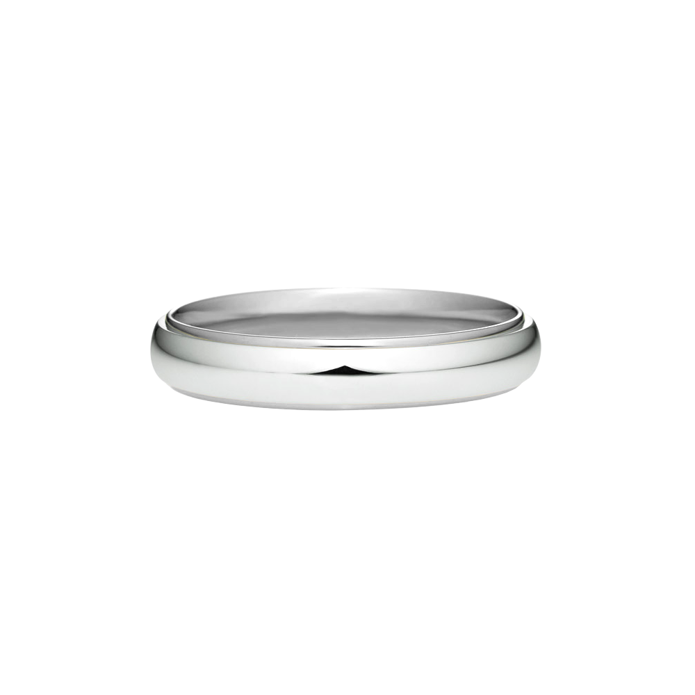 alianca tradicional, abaulada. ouro branco 18k
