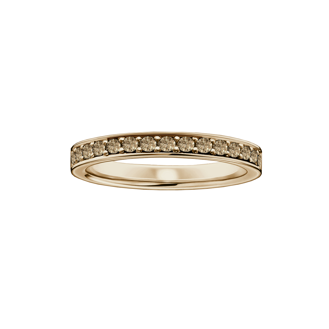 anel aparador diamantes cognac e ouro sephia (champagne)