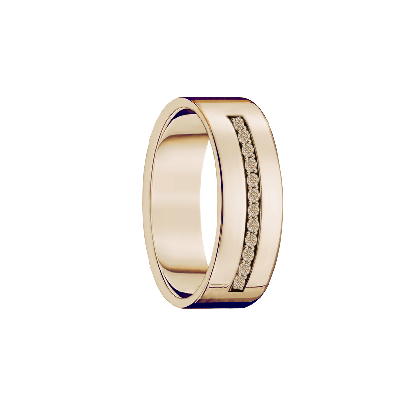 anel largo ouro champagne e diamantes cognac