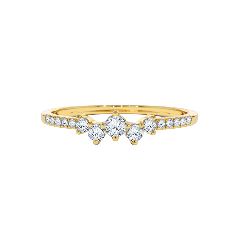 Anel de Diamantes, Ouro Amarelo - HEART BEAT Siders