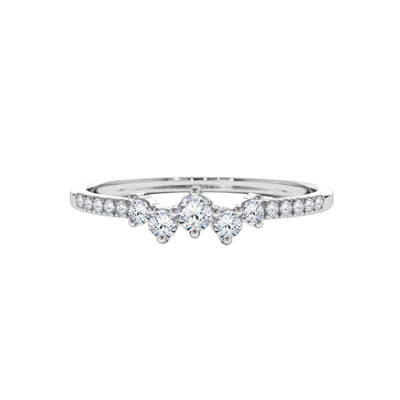 Anel de Diamantes, Ouro Branco - HEART BEAT Siders