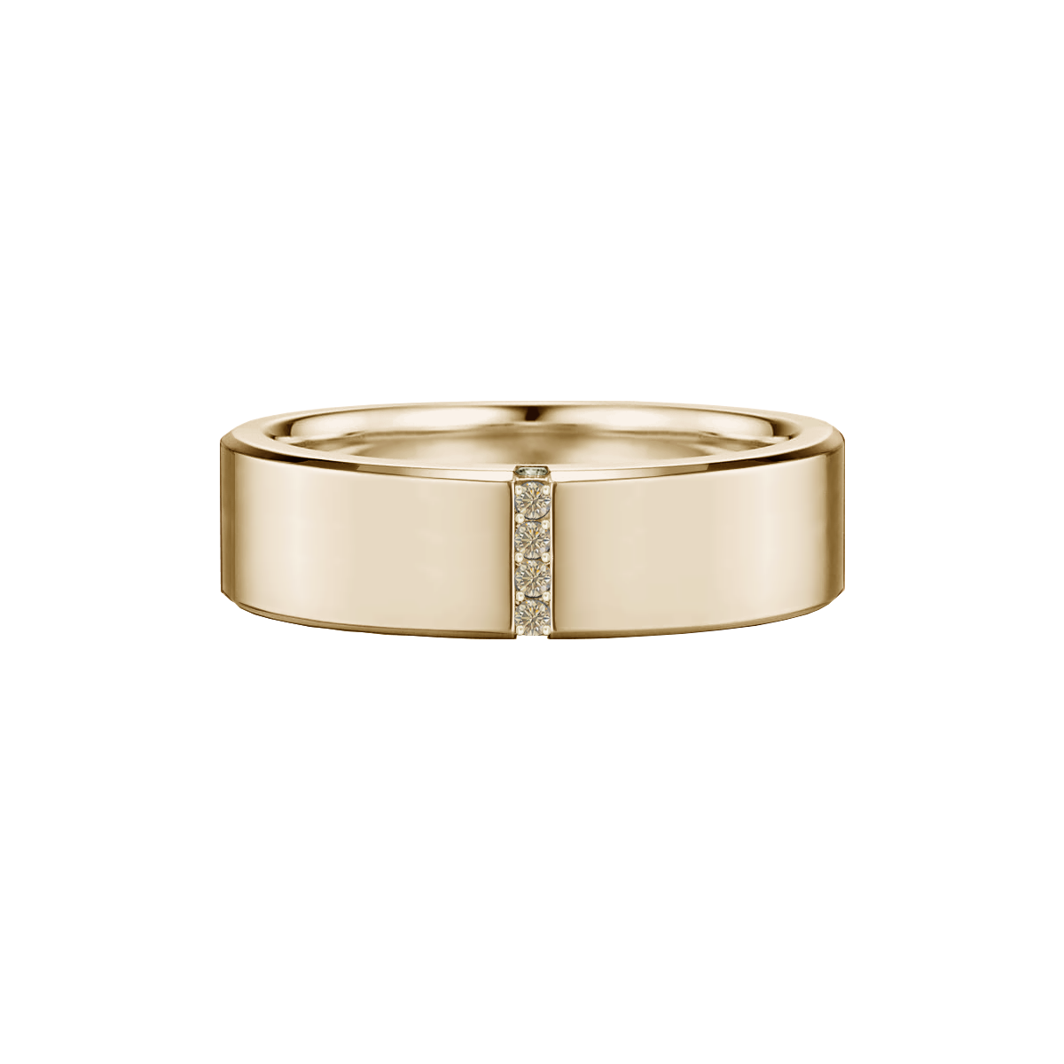 Anel Largo Ouro Sephia® com Diamantes Champagne - MYRA