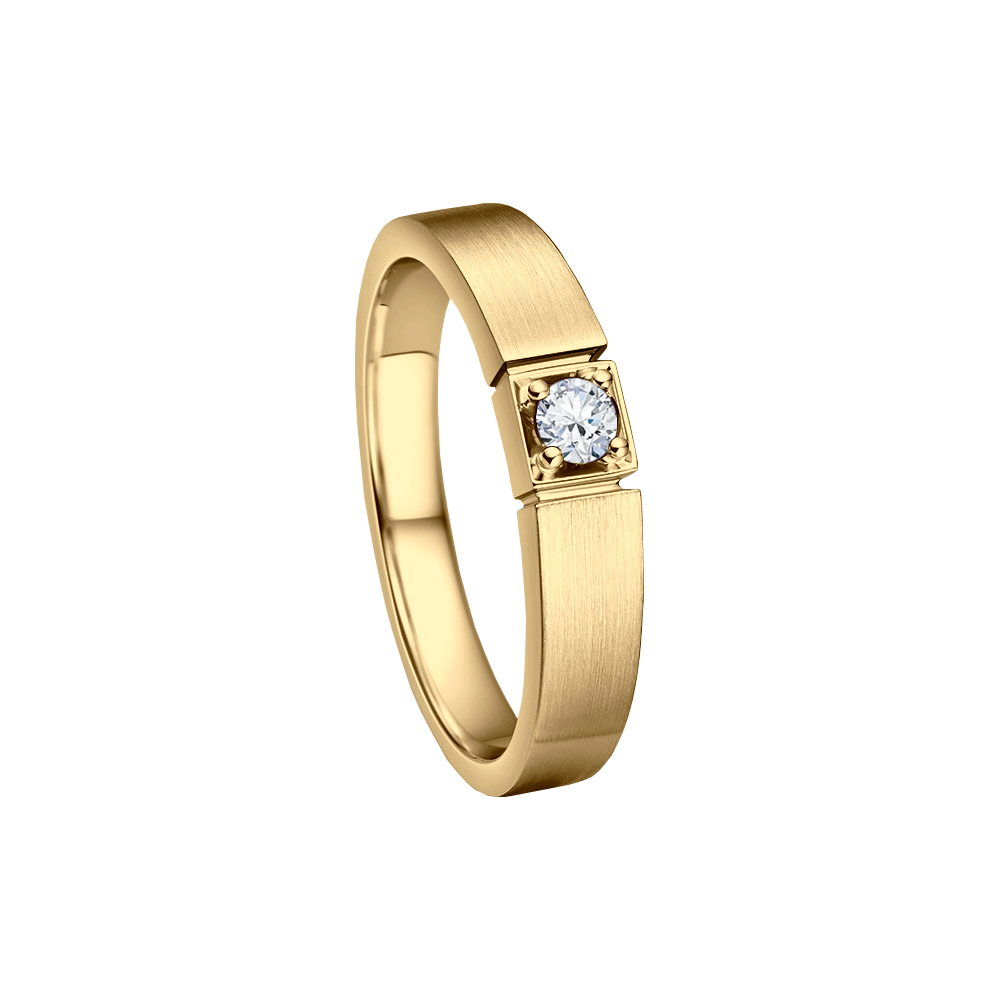 anel solitário ouro amarelo, com diamante