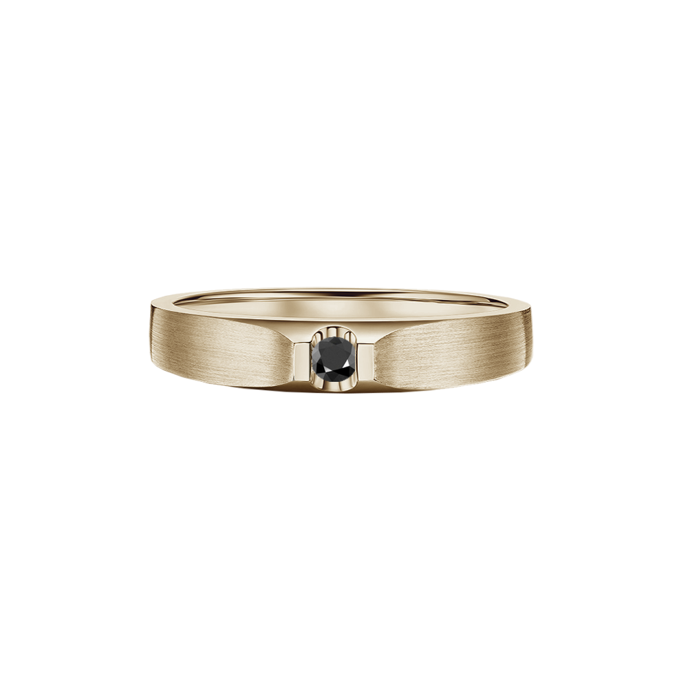 anel fosco ouro champagne e diamantes negro