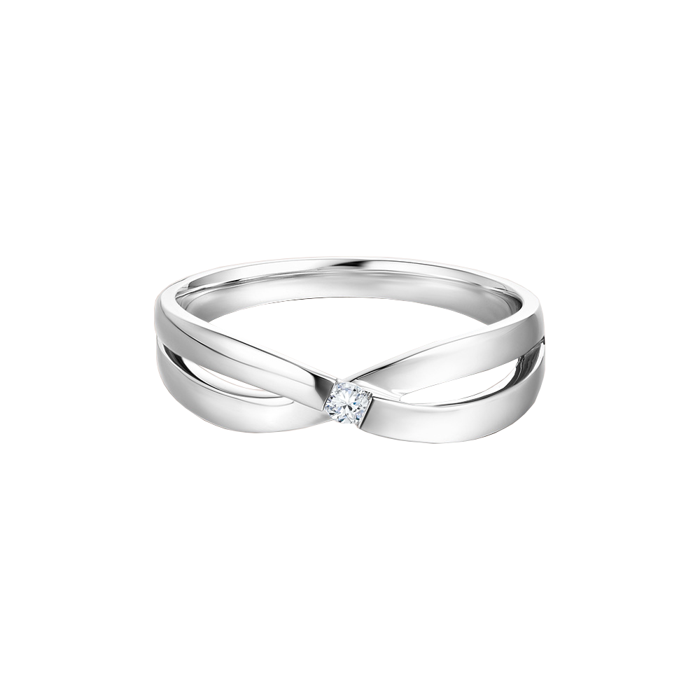 alianca infinito de diamante ouro branco