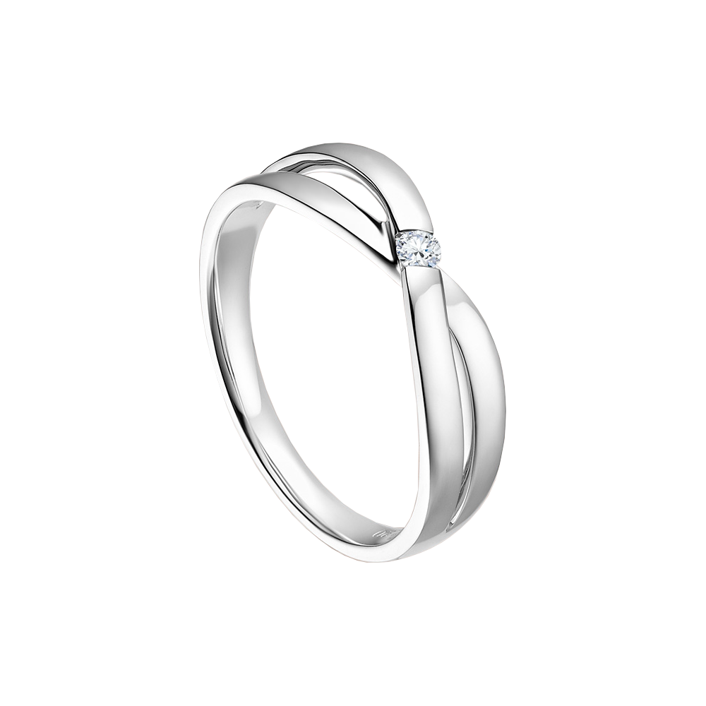 anel infinito com diamante ouro
