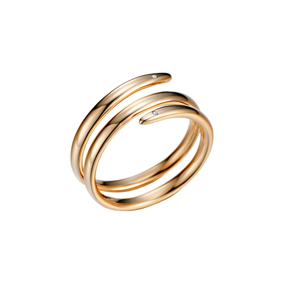 anel ouro amarelo espiral e diamantes