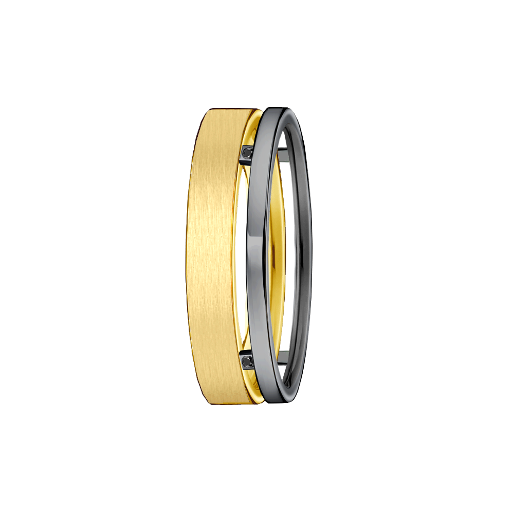 aneis masculinos ouro amarelo e negro DYPLO L